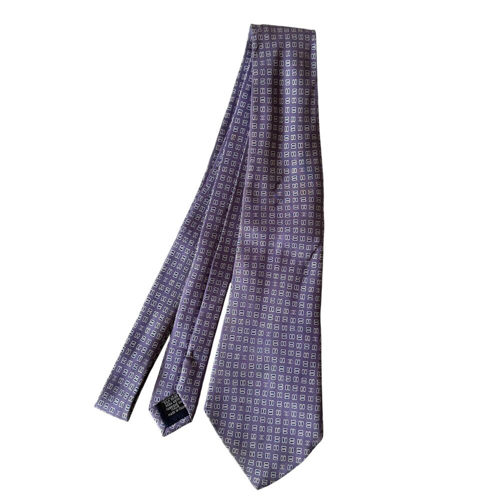 Chanel coco mark silk Neck tie authentic with COA
